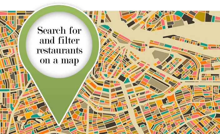 Search for and filter restaurants on a map