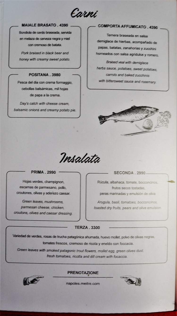 Nápoles – Menu with Prices p2