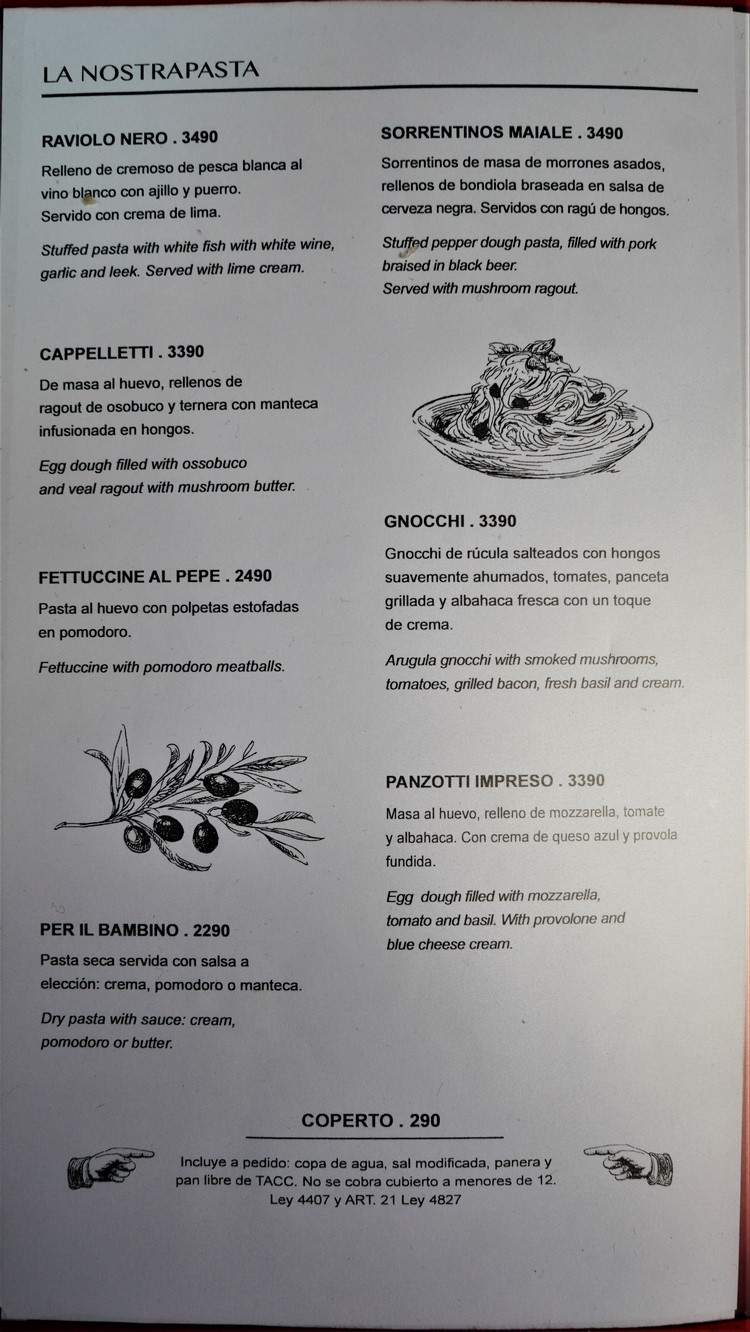 Nápoles – Menu with Prices p4