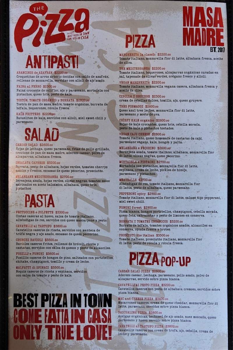 The Pizza OTL (Only True Love) Menu with Prices