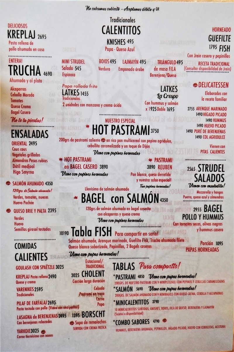 La Crespo – Menu with Prices