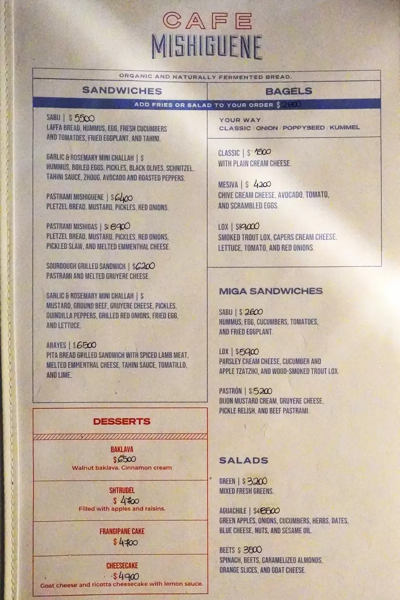 Cafe Mishiguene – Buenos Aires – Menu with Prices p3