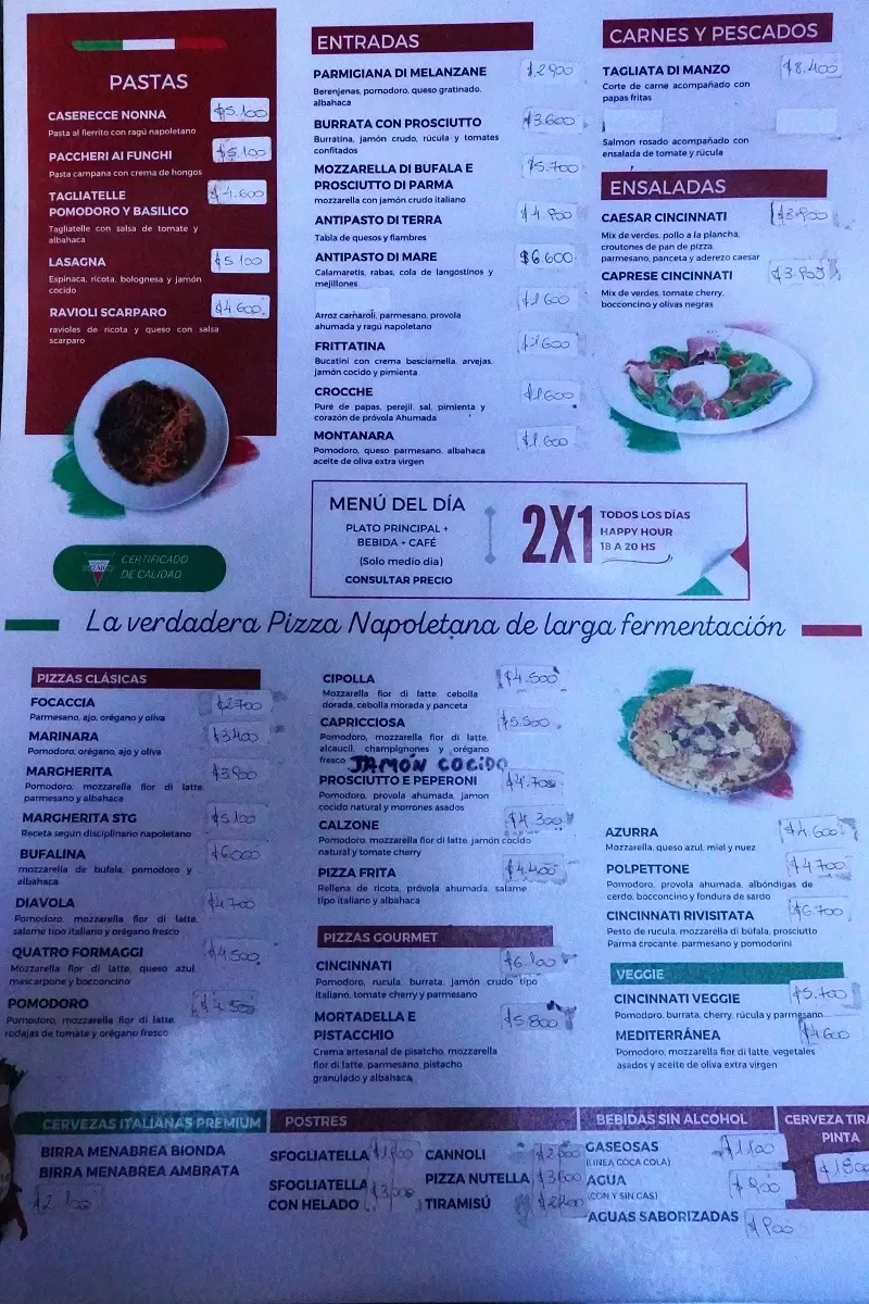 Cincinnati Pizzeria – Menu with Prices