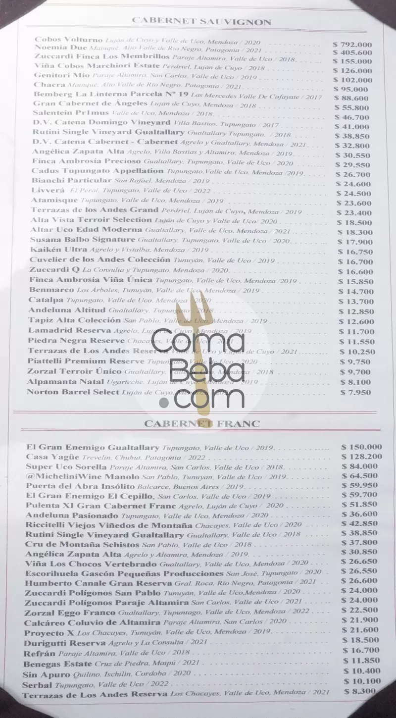 Don Julio Menu p12