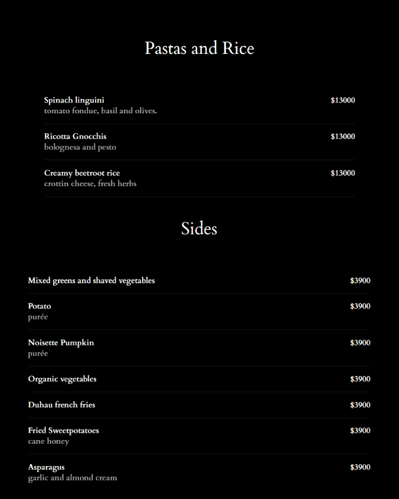 Duhau – Menu with Prices p3