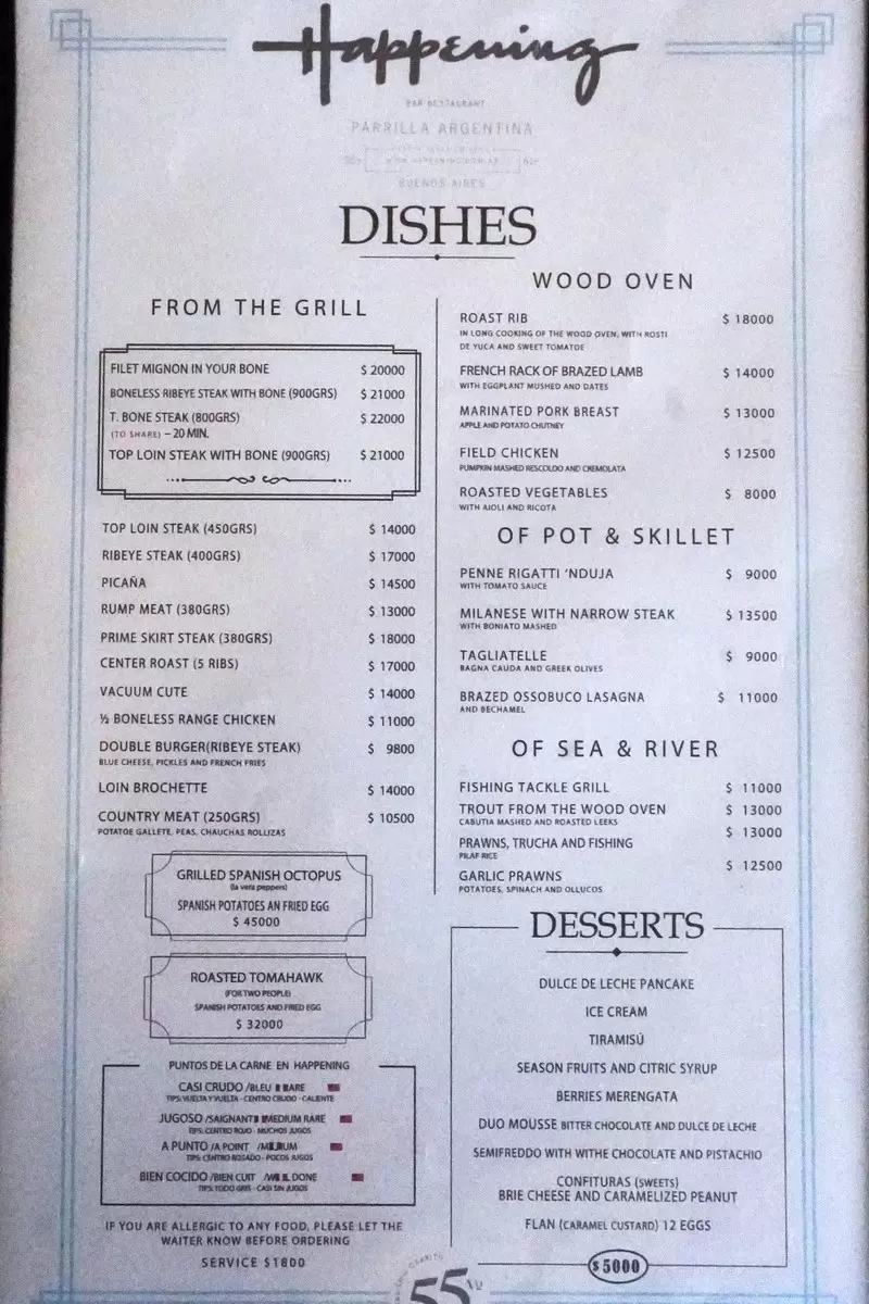 Happening Menu with Prices p2