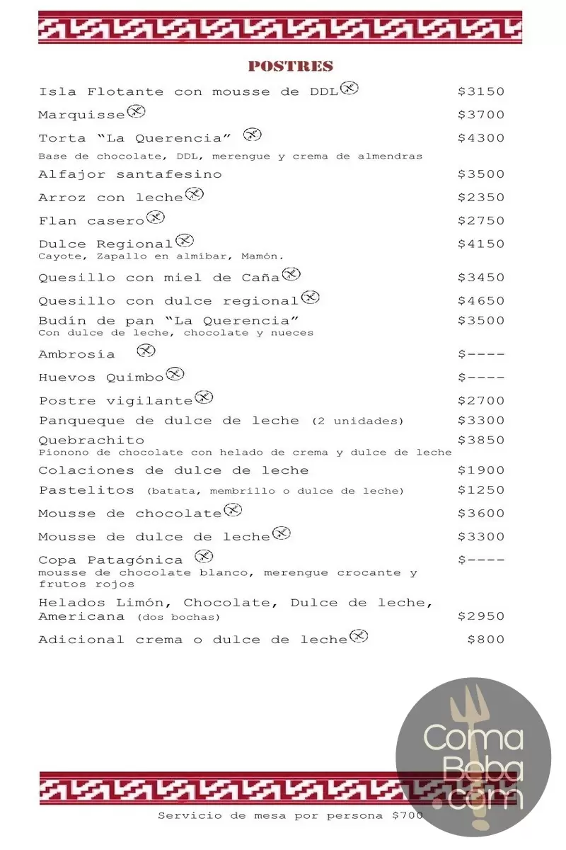 La Querencia Menu with Prices p9