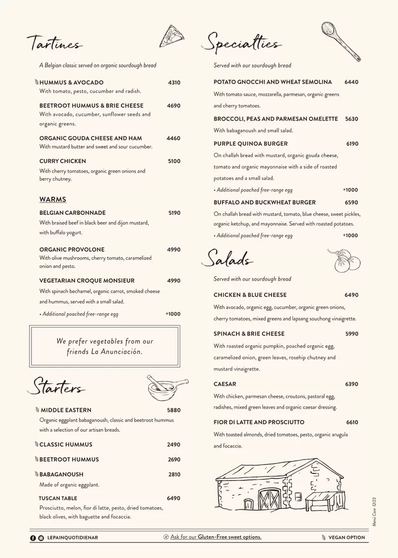 Le Pain Quotidien Menu with Prices p3