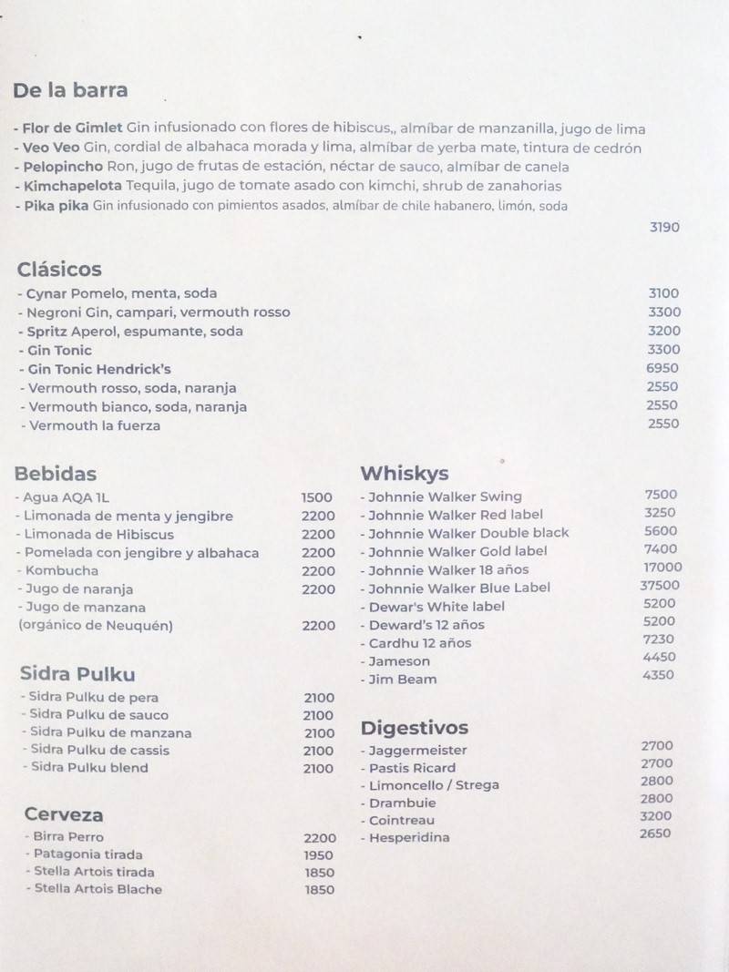 Narda Comedor – Menu with Prices- Buenos Aires p4