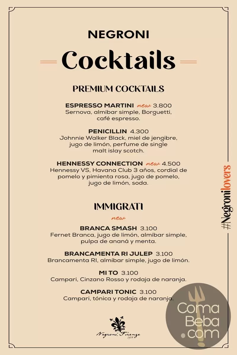 Negroni Villa Devoto Carta con Precios p13