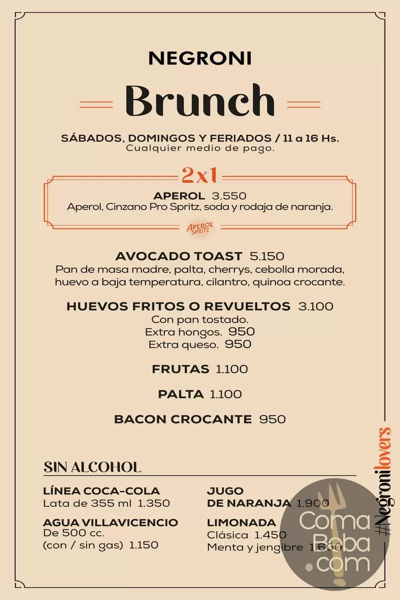 Negroni Villa Devoto Menu with Prices p19