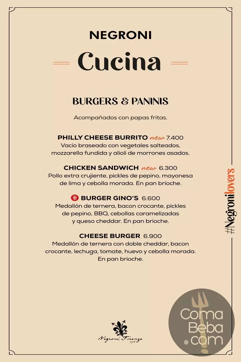 Negroni Belgrano Menu with Prices p3