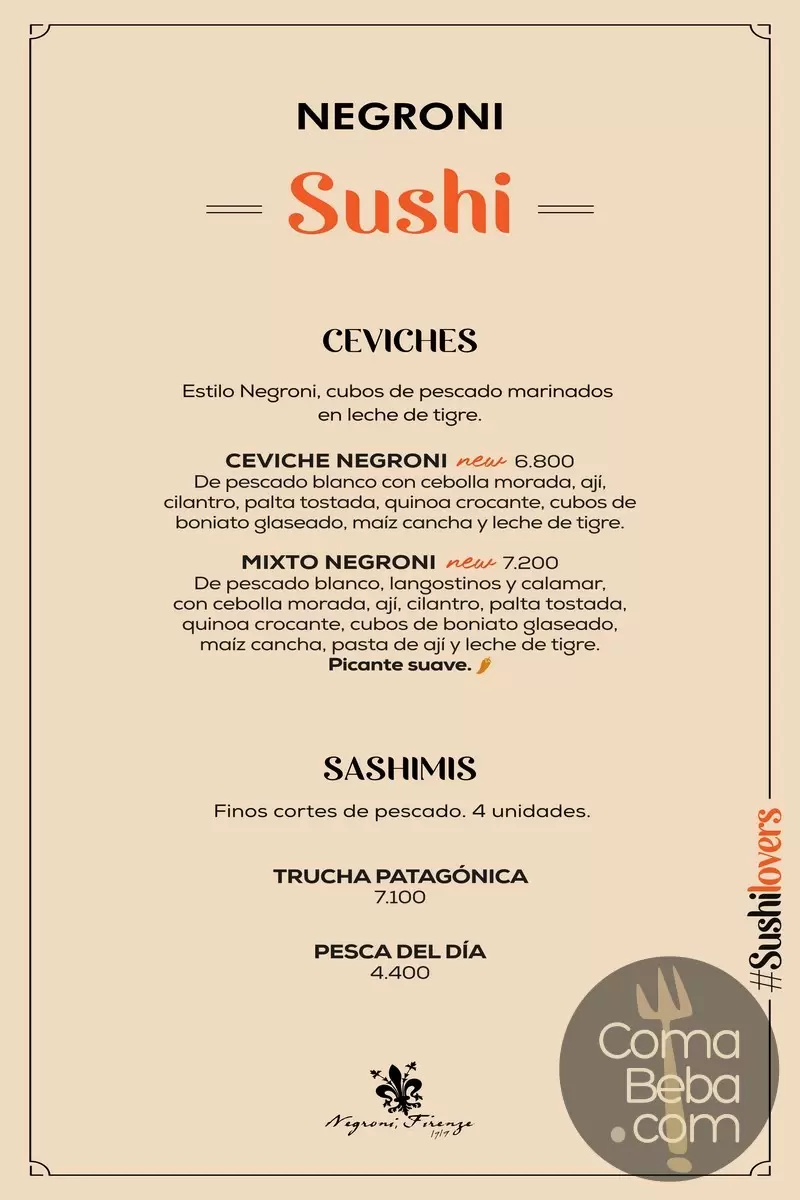 Negroni Belgrano Menu with Prices p7