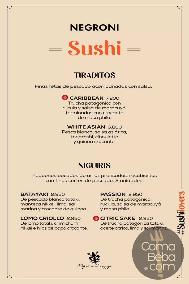 Negroni Belgrano Menu with Prices p8