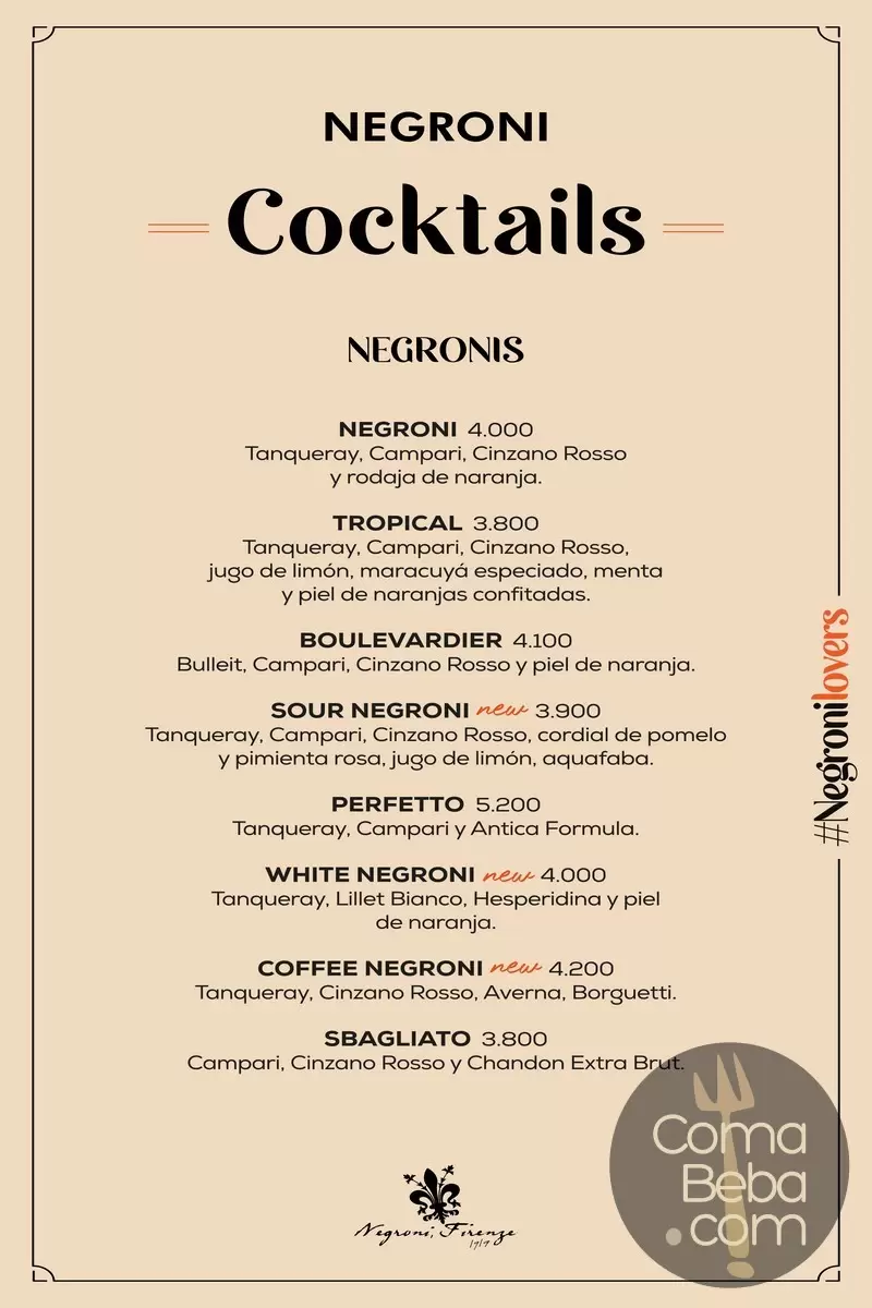 Negroni Puerto Madero Menu p12