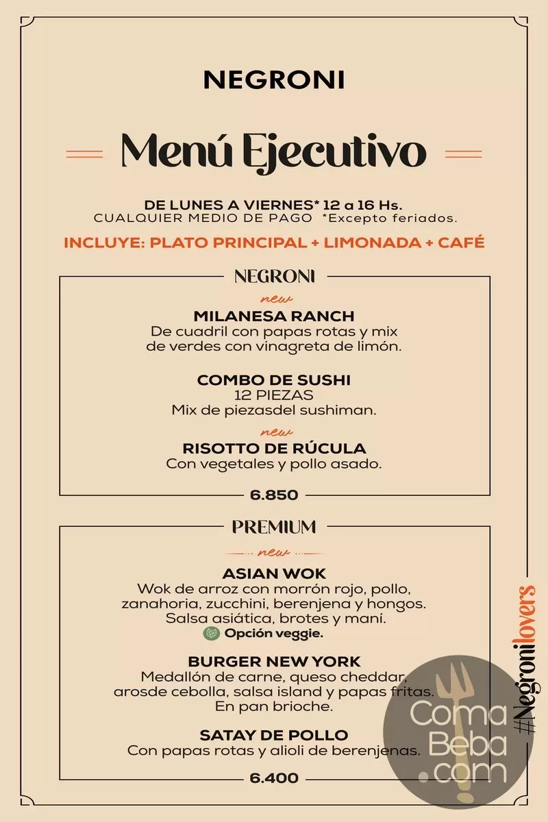 Negroni Puerto Madero Menu p16