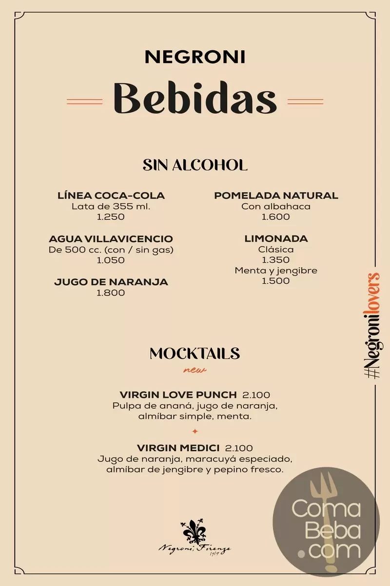 Negroni Posadas Carta con Precios p16