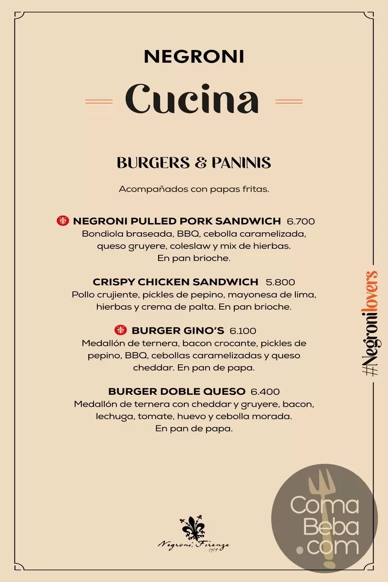 Negroni Posadas Menu with Prices p3