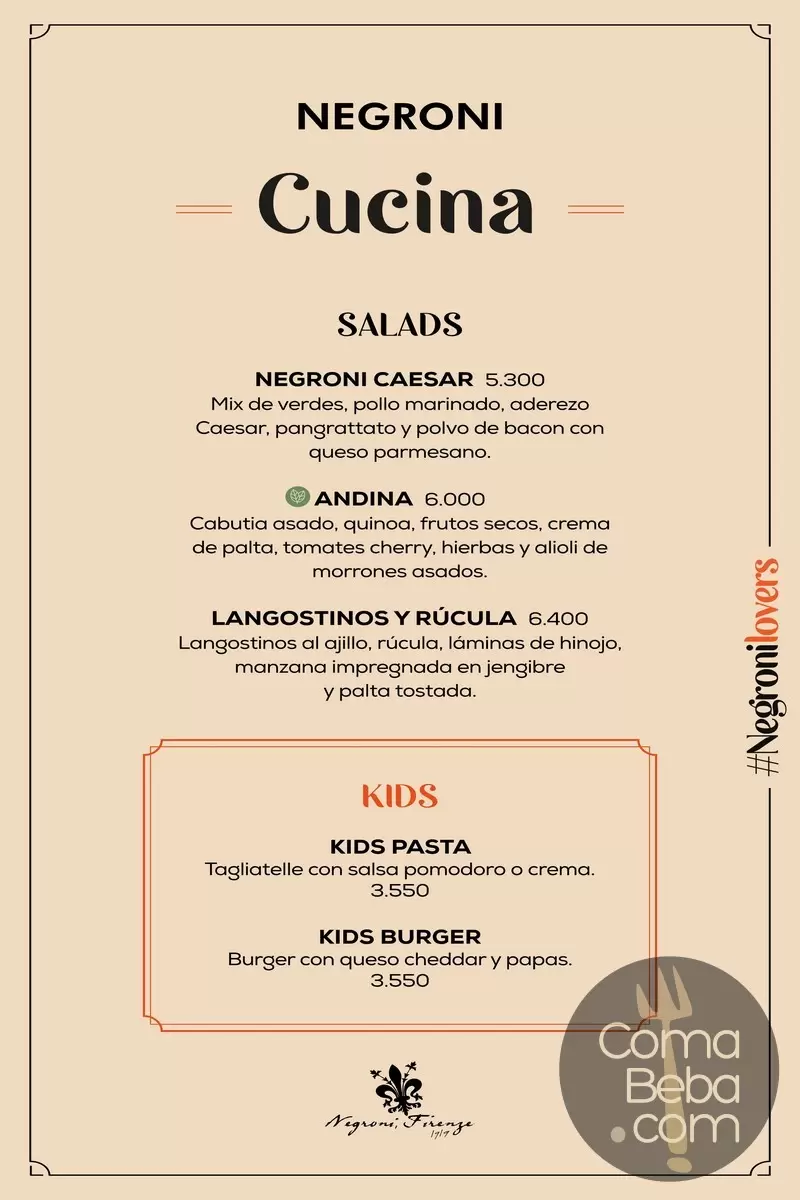 Negroni Posadas Menu with Prices p4