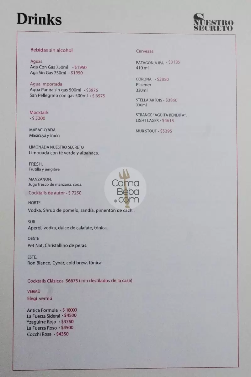 Nuestro Secreto Buenos Aires – Menu p3