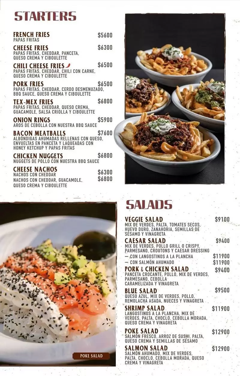 Rock & Ribs Menu with Prices