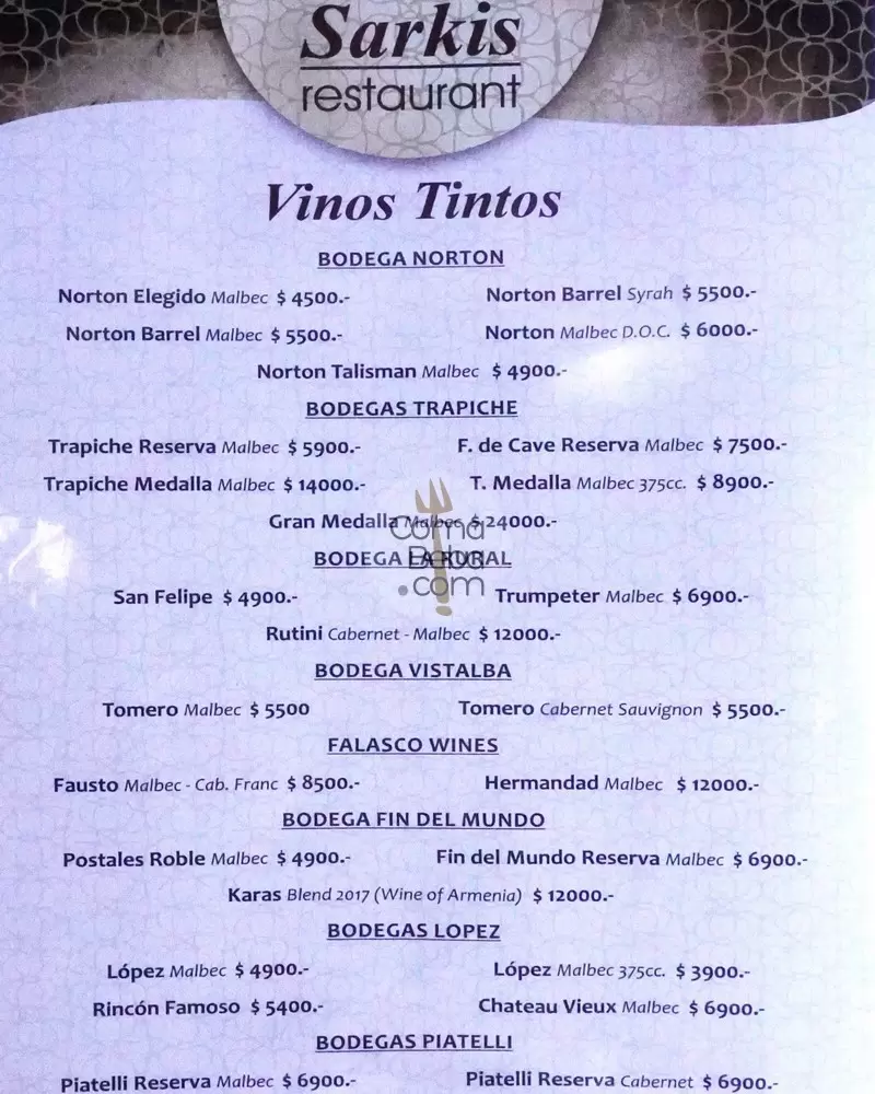 Sarki’s Buenos Aires Menu p7