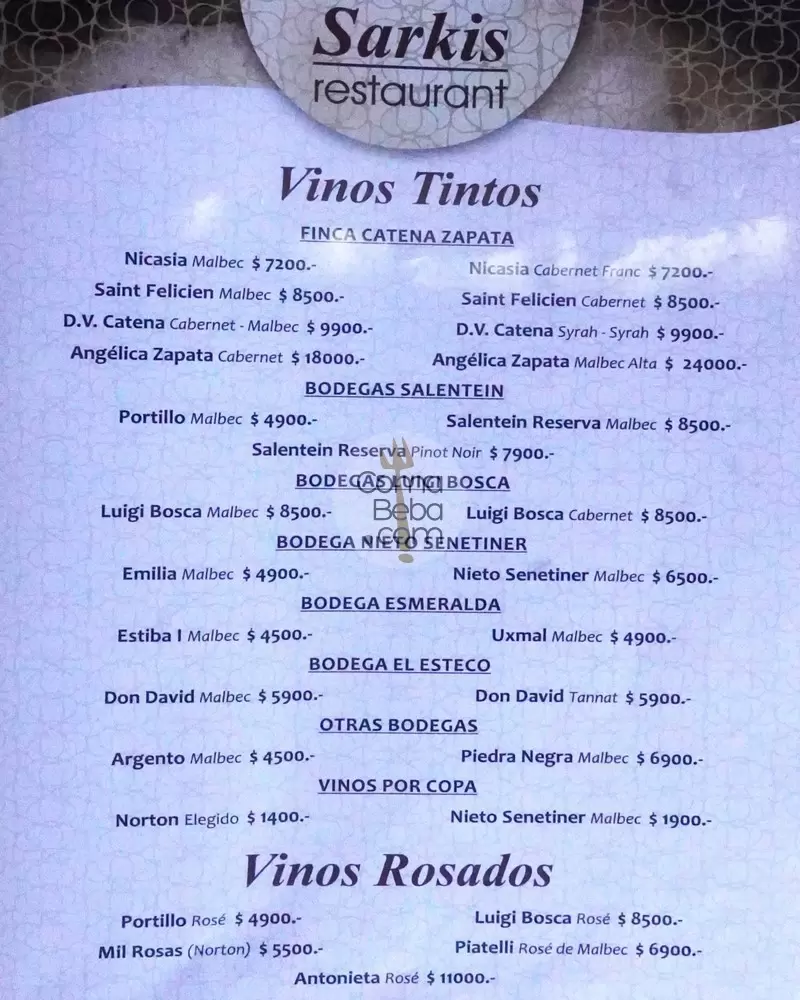 Sarki’s Buenos Aires Menu p8