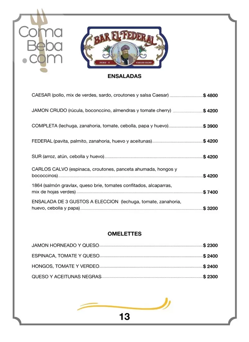 Bar El Federal Menu p13