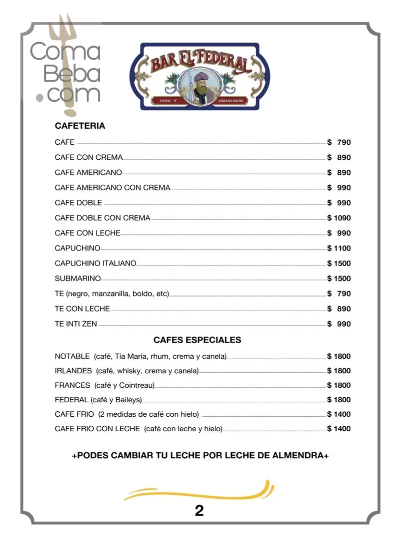 Bar El Federal Menu p2