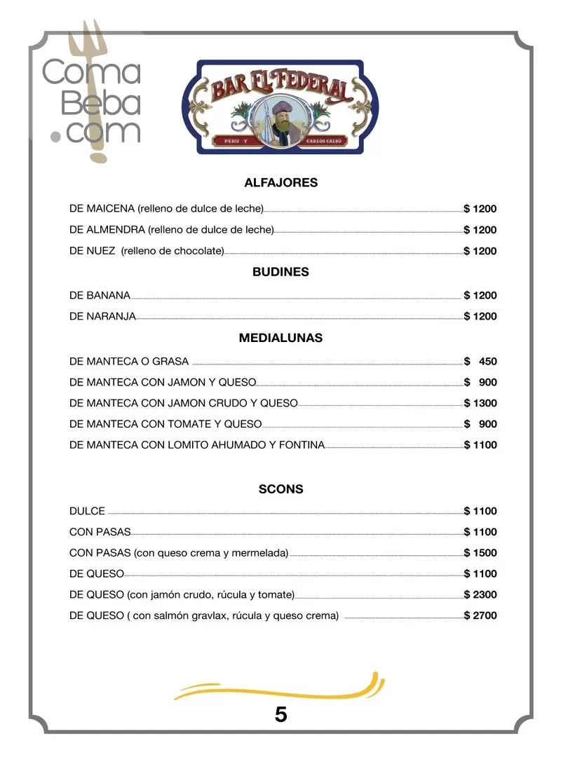 Bar El Federal Menu p5