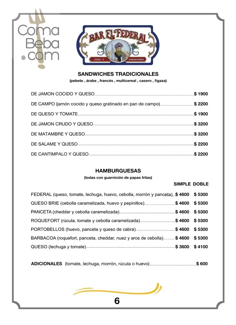 Bar El Federal Menu p6