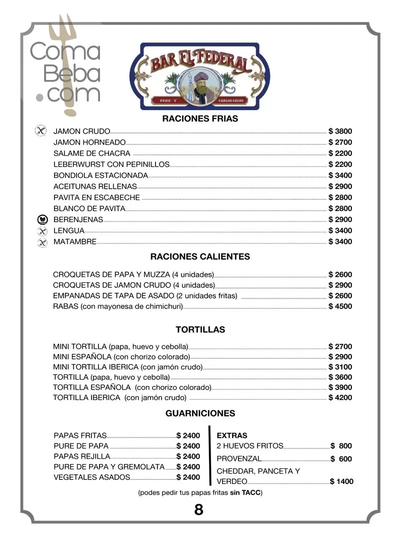 Bar El Federal Menu p8