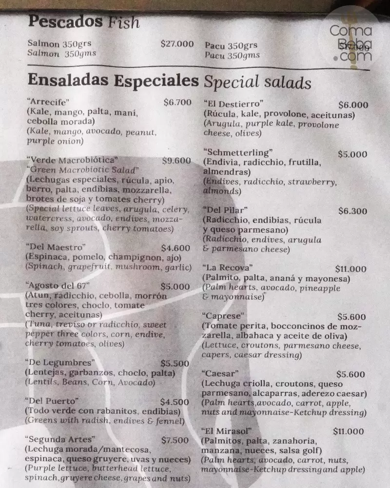 El Mirasol Menu with Prices p5