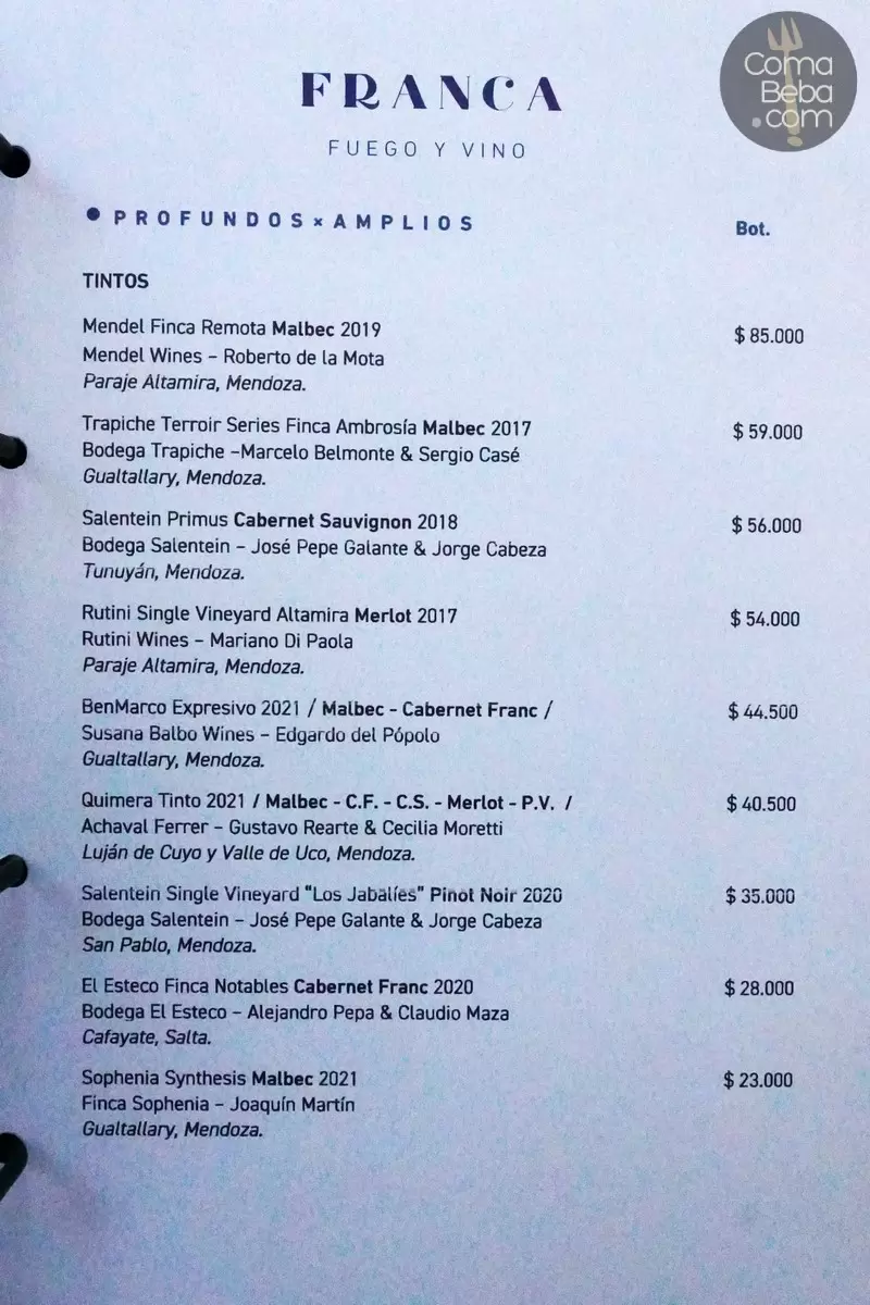 Franca Wine Menu p10