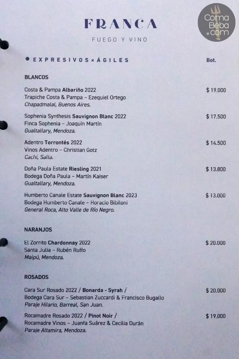 Franca Wine Menu p3