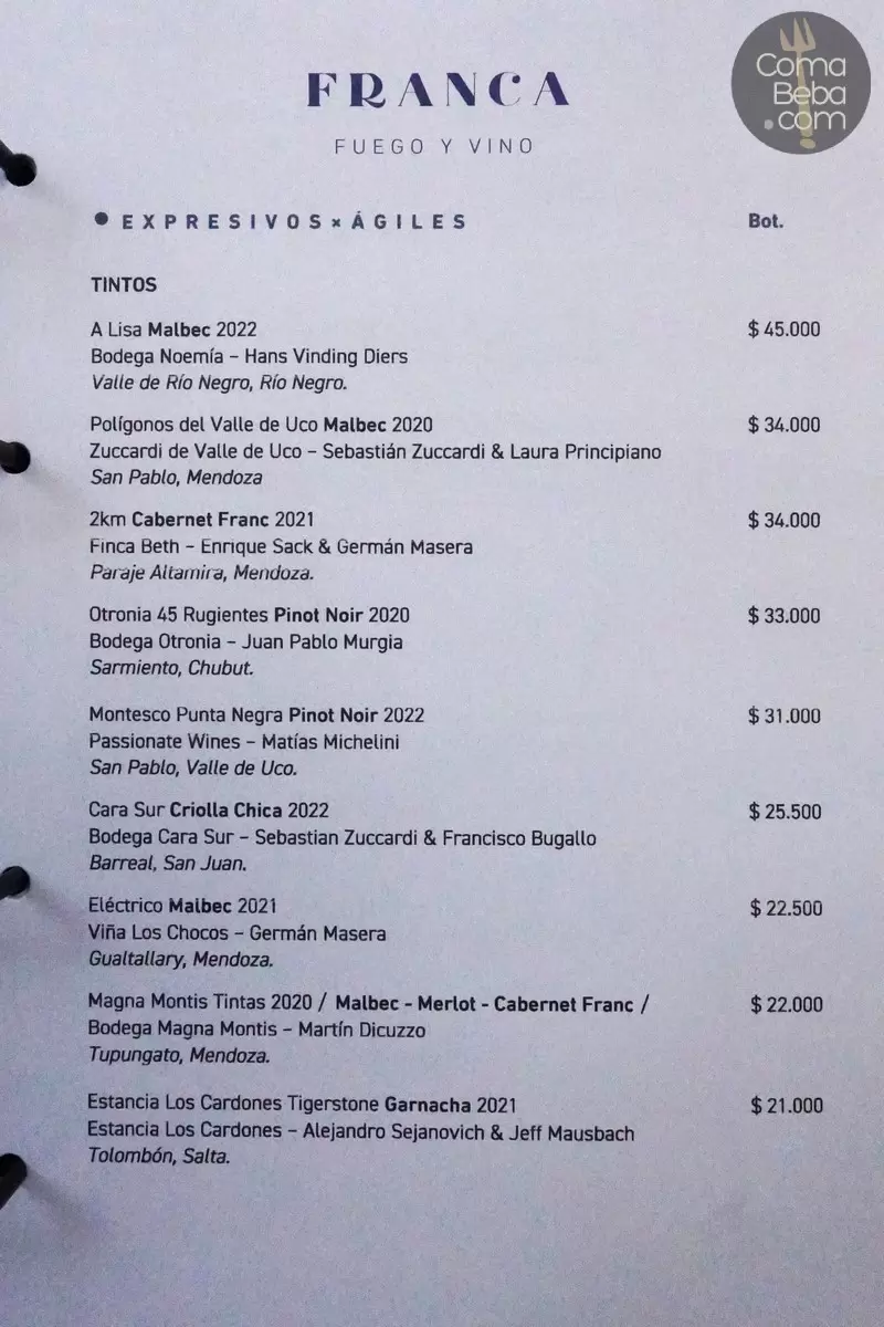 Franca Wine Menu p4