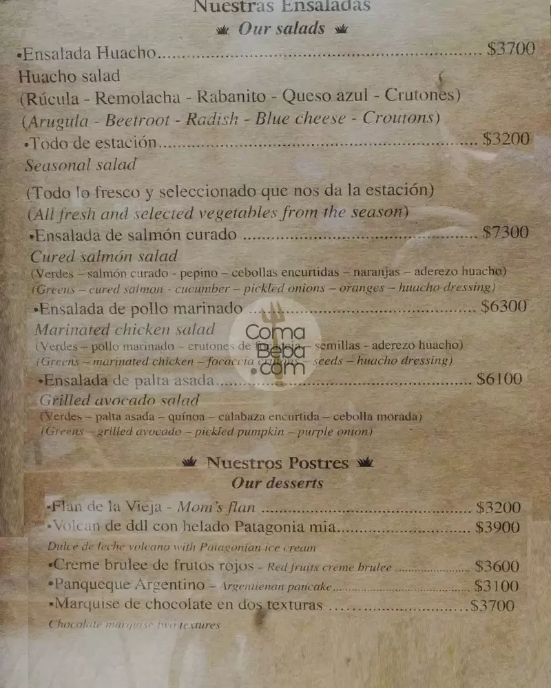 Huacho Buenos Aires Menu p3