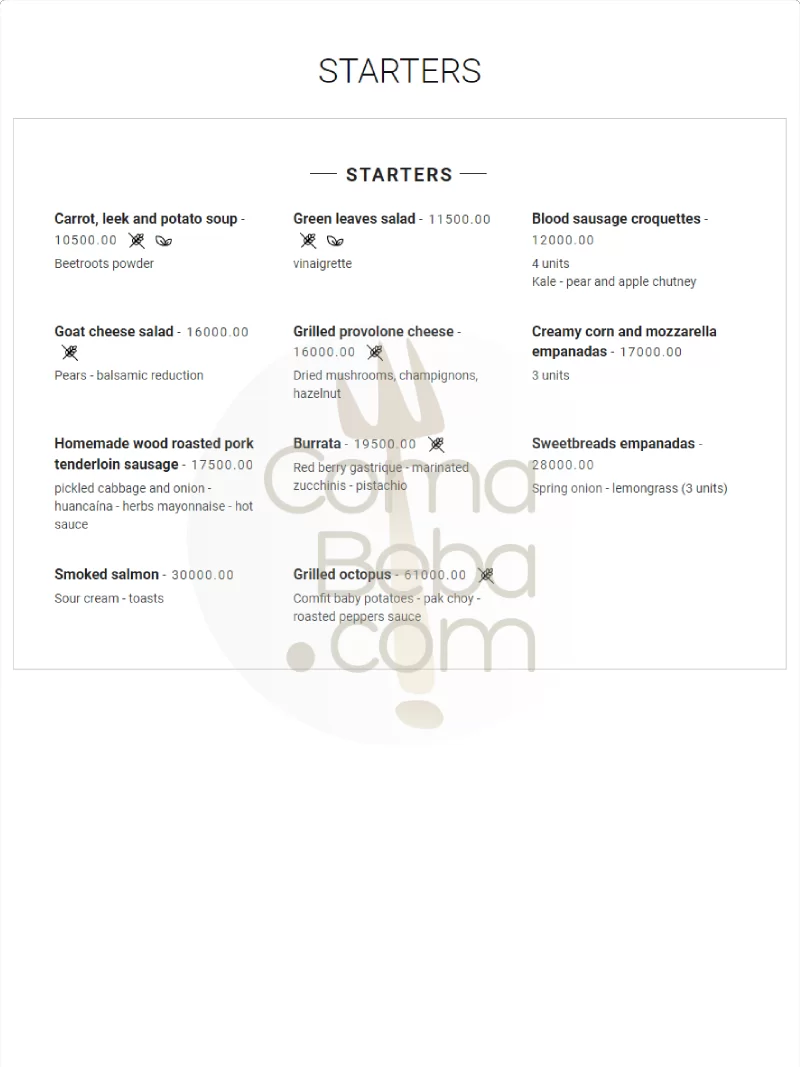 Alvear Grill Menu with Prices – Feb 2024