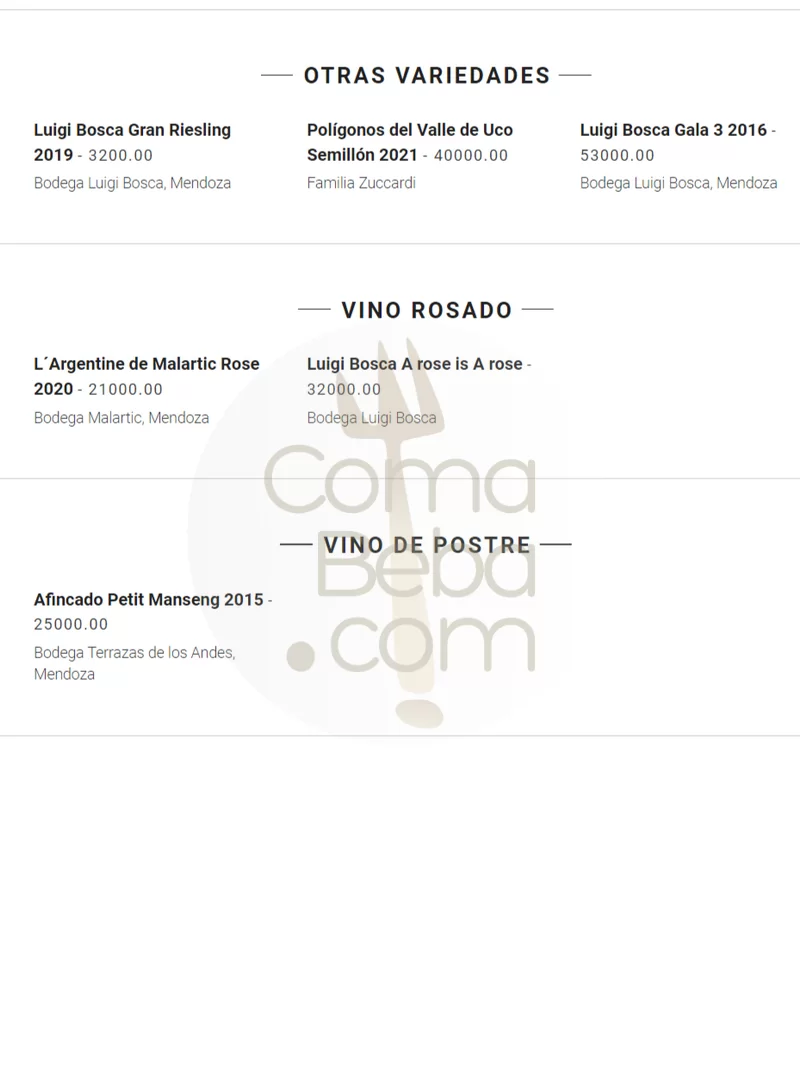 Alvear Grill – Carta de Vinos – p5