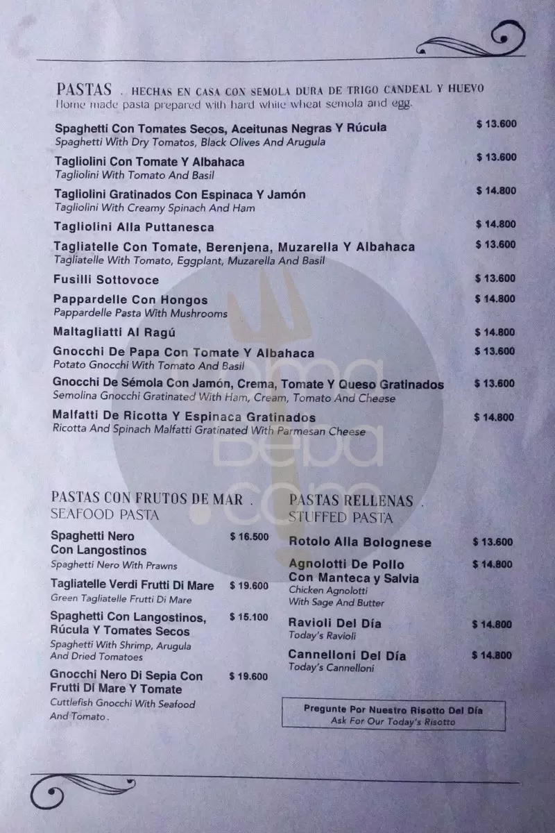 Sottovoce Menu with Prices p2