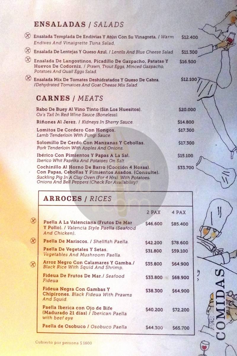 El Burladero Menu with Prices p3