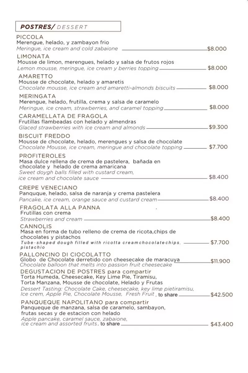 Piegari Menu with Prices p11