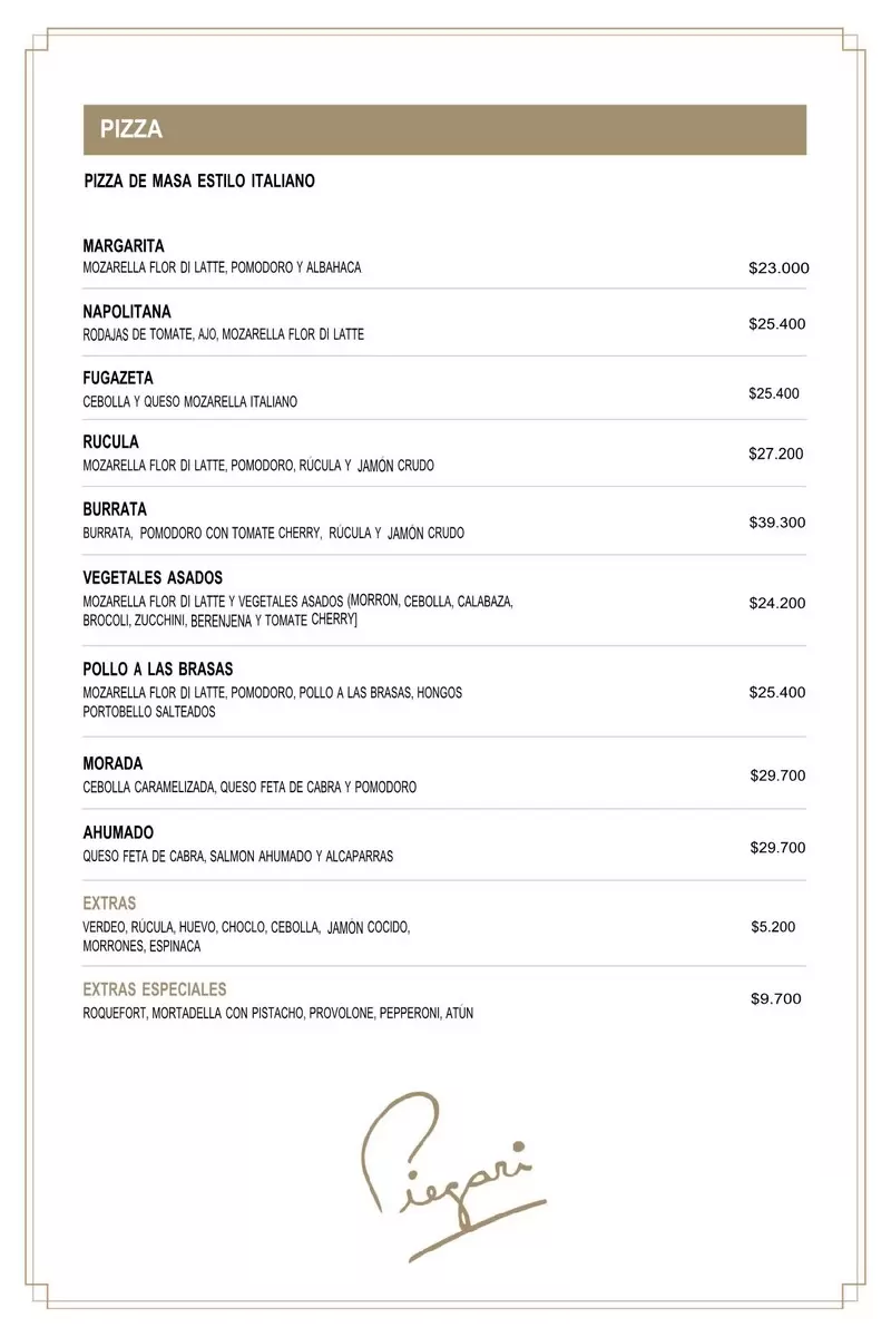 Piegari Carnes Menu with Prices p10