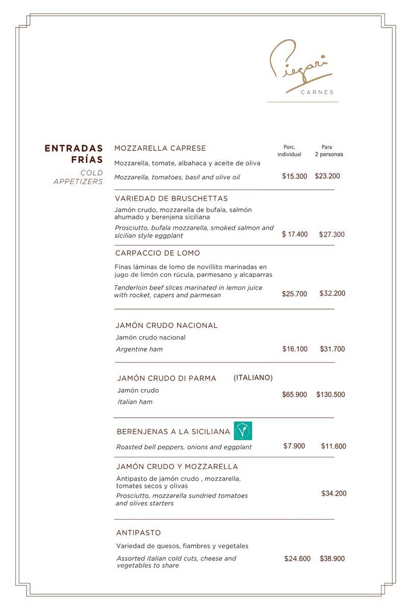 Piegari Carnes Menu with Prices p2