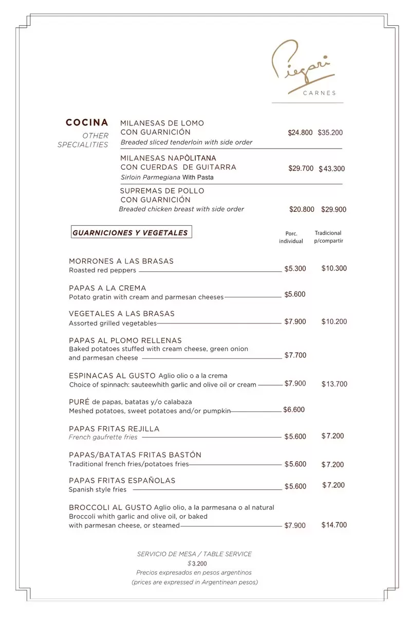 Piegari Carnes Menu with Prices p9