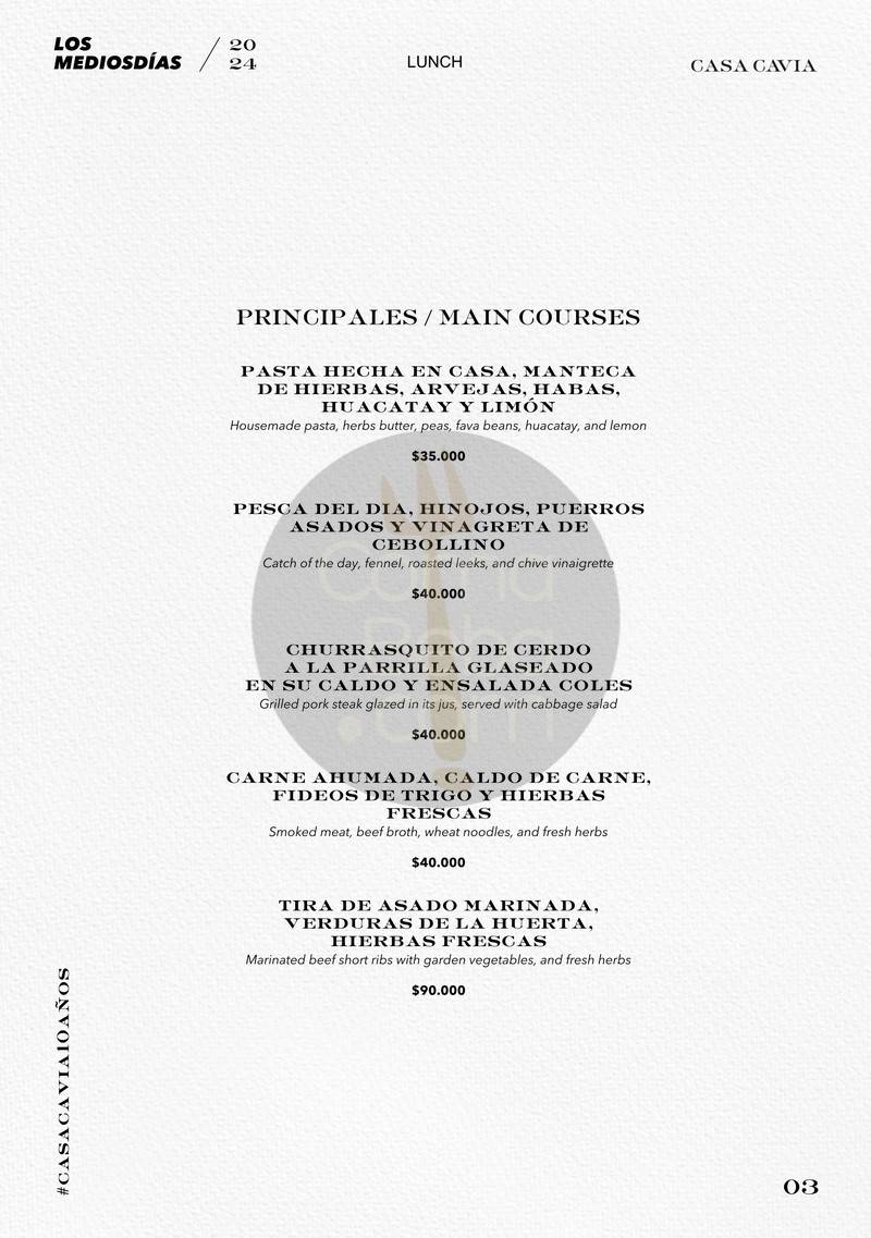 Casa Cavia Menu with Prices p3