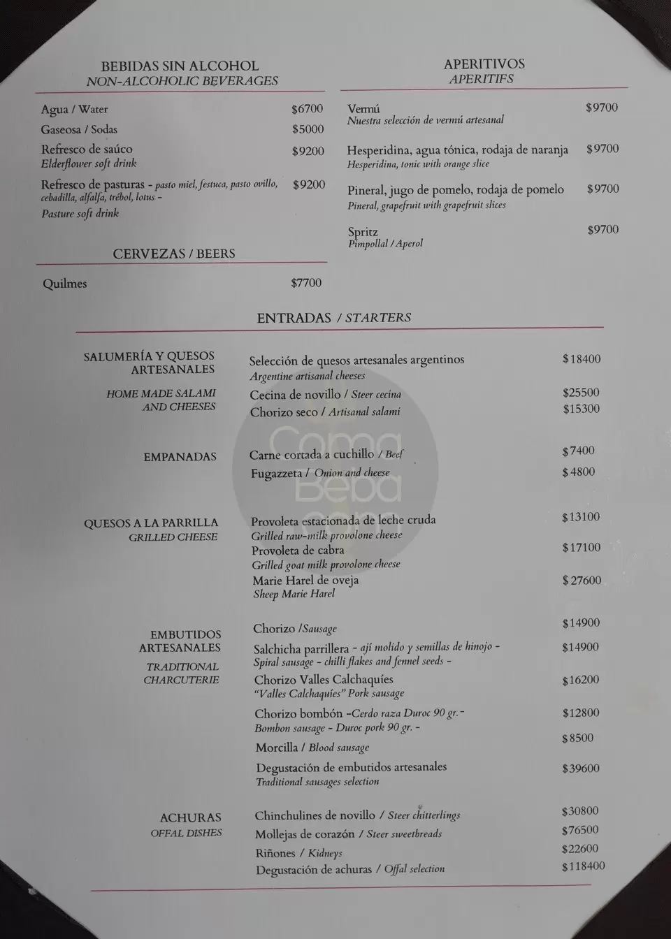 Don Julio Carta con Precios p2