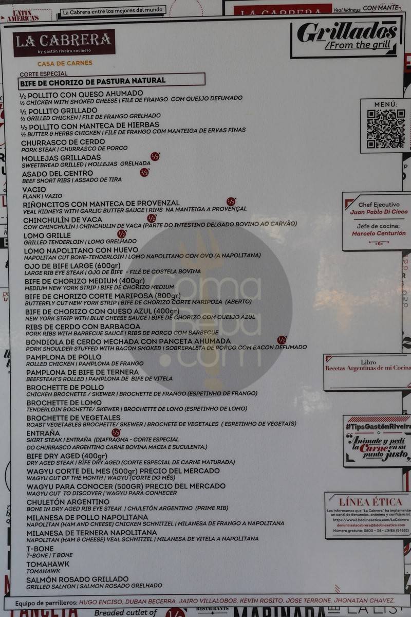 La Cabrera Carta con Precios p1