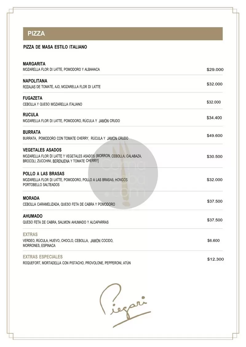 Piegari Menu with Prices p9