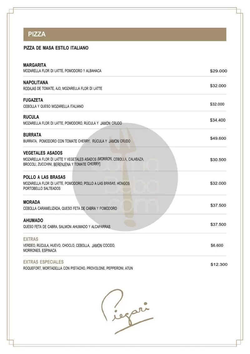 Piegari Carnes Menu with Prices p10
